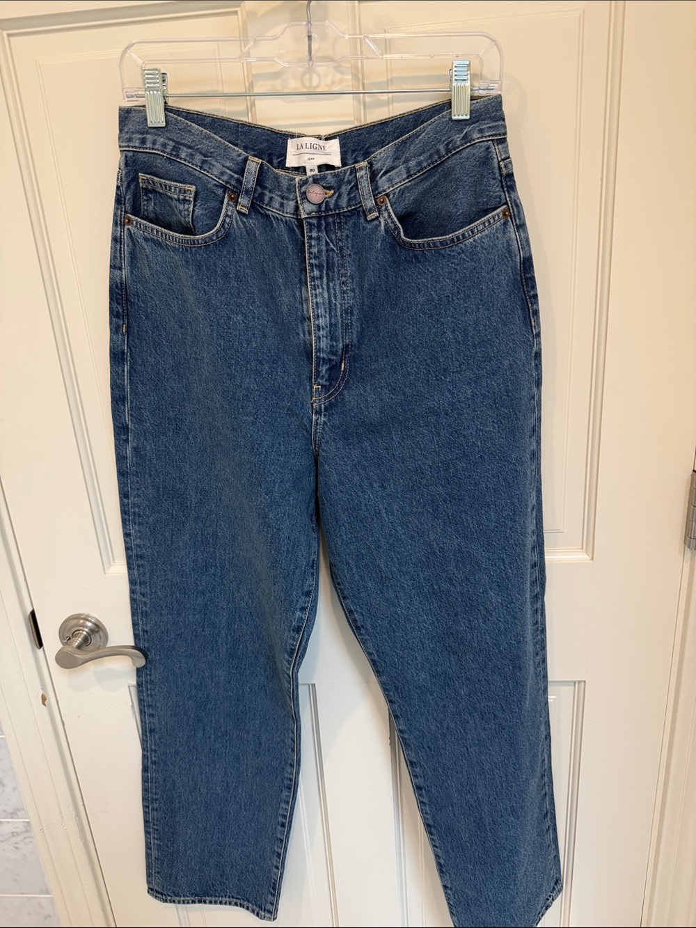 La Ligne Blue High-Waist Straight-Leg Jeans - Picture 4 of 4